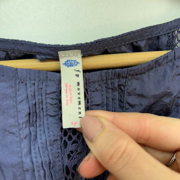 Free People Movement Blue Nylon Matching Two Piece Set Small Activewear Workout - Picture 7 of 12